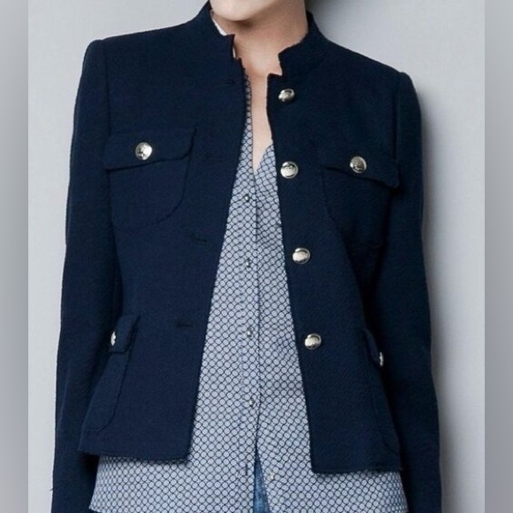 Zara NWOT Collarless Jacket